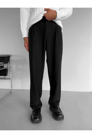 Baggy Fit Kalın Kumaş Pantolon Siyah PNT.0029 - 4