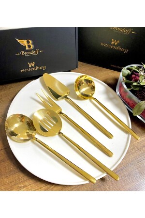 Bahama 24 Ayar Altın Kaplama 5 Parça Sos Servis Takımı CMDBPAK058 - BRONDOFF