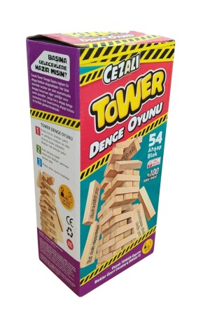 Balancespiel Penalty Jenga – Penalty Tower – Holz, große Größe, 54 Teile - Elif İş Eğitim