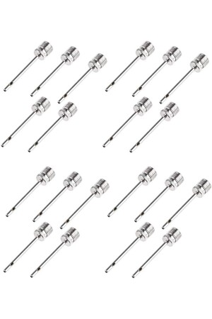 Ballaufblasnadel, dickes Ballaufblaswerkzeug für Fußball, Basketball, Fußball, Volleyball (SILBER), 20 Stück - Admay