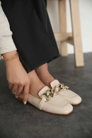 Ballerinas aus beigem Leder für Damen zn20610lk-02 - ZENNESHOES