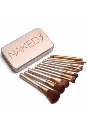 Bambu Saplı Makyaj Fırça Seti 12 Li Özel Metal Kutusunda - İzla