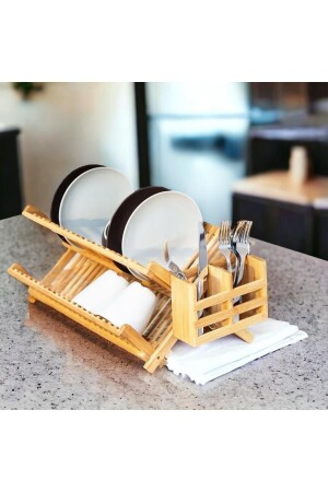 Bambus-Geschirrständer (MIT LÖFFELHALTER) V1 - Kotia Home