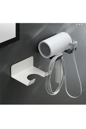 Banyo Düzenleyici Set Havluluk Tuvalet Kagıtlıgı Şampuanlık Saç Kurutma Makina Askısı Y-01-BEYAZ - 3