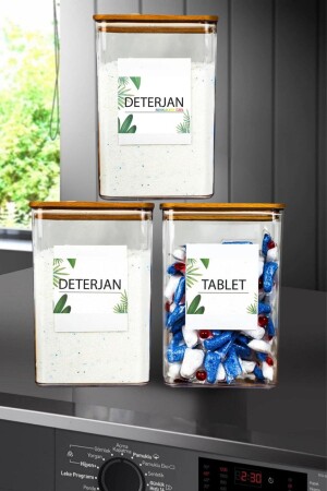 Badezimmer-Aufbewahrungsbehälter, rechteckig, 2–9 l, 3er-Set, Tabletten-/Reinigungsmittelbehälter, Box aus Holz, Baumstaubsauger mit Deckel - Comprox