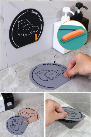 Banyo ve Mutfak Lavabo Koku Önleyici Gider Koruyucu Silikon Sızdırmaz Ped Siyah Renk - Kitchen Beauty