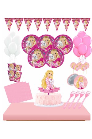 Barbie 8 Kişilik Doğum Günü Seti Pasta Süsü Dahil 25445032 - 1