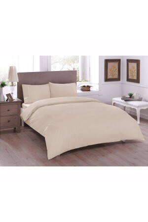 Basic Ranforce Doppelbettbezug-Set Beige - Taç