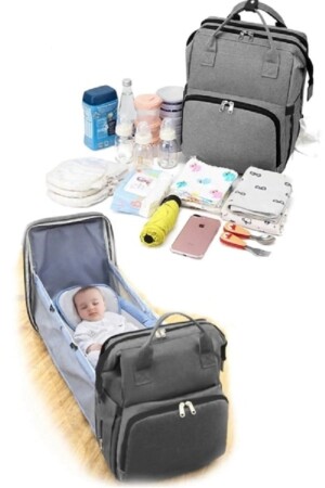 Bebek Bakım Çantası Hemşire Çanta Açılabilir Fonksiyonel Sıvı Geçirmez Puset Askılı Anne Çantası Bebek123 - 1