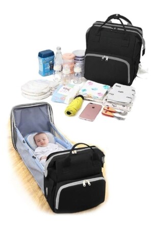 Bebek Bakım Çantası Hemşire Çanta Açılabilir Fonksiyonel Sıvı Geçirmez Puset Askılı Anne Çantası Bebek123 - 1