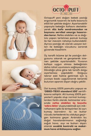 Bebek Yastığı, Düz Kafa Yastığı, Bebek Kafa Yastığı, Ayarlanabilir Yastık (YILDIZ DESEN) OCTOPF701 - 7
