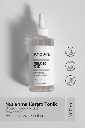 Bekanntes Anti-Aging-Tonic 200 ml (BİOTECHNOLOGY ACTIVE & HYALURONSÄURE & KOLLAGEN) KNW08 - KNOWN.