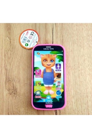Beleuchtetes intelligentes rosa Mobiltelefon mit Spielzeugkatze 0179 - Can Ali Toys