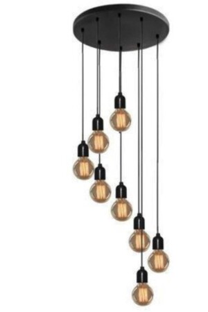 Belur 8-teiliger schwarzer Hängelampen-Kronleuchter BLR-SS-08 - BSA LIGHTING