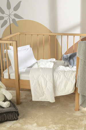Bequeme Babydecke aus Baumwolle, 95 x 145 cm, Weiß, 10003821 - 1