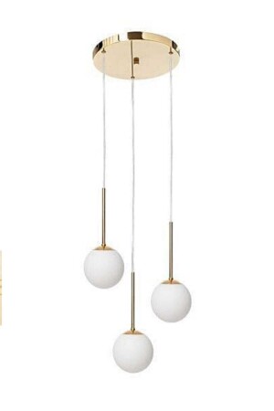 Beril 3-teiliger moderner Gold-Kronleuchter (weißes Glas) BRL-GOLD-03 - BSA LIGHTING