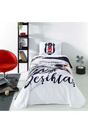 Beşiktaş Yıldırım Lizenziertes Piqué-Set mit Gummizug 160 cm x 230 cm - Taç