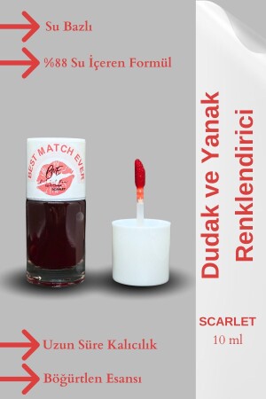 Best Tint Ever Kırmızı - Dudak Ve Yanak Renklendirici - Likit Ruj Likit Allık - Lip&cheek Tint - Best Match Ever