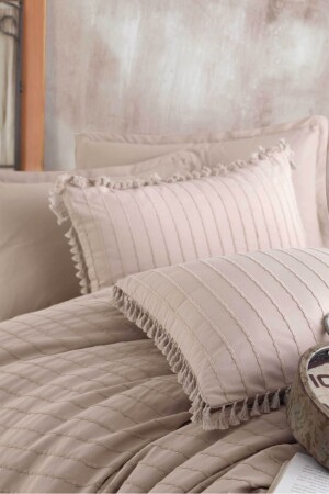 Bettbezug-Set aus 100 % Baumwolle mit doppelten Quasten RNBES-EST-NOR-P - Nordqueen