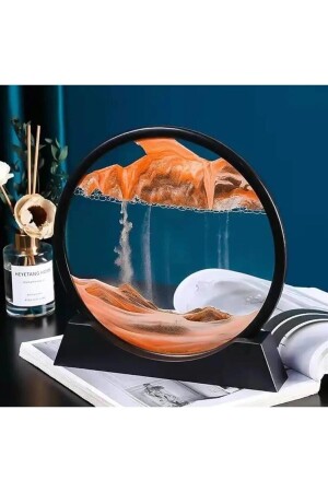 Bewegliche Sandkunst, rundes Glas, 3D-Sanduhr, Tiefsee-Sandlandschaft, braun-blau - Genel Markalar