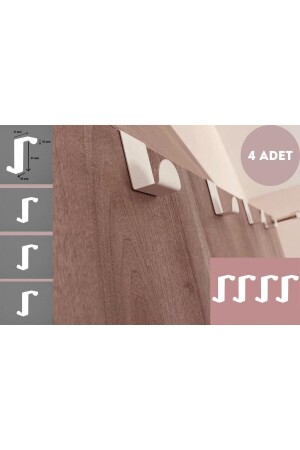 Beyaz Askılık Kapı Arkası Bornoz Askılığı Mutfak Banyo Askılığı Havlu Elbise Askılık 4lü - Risingmaber