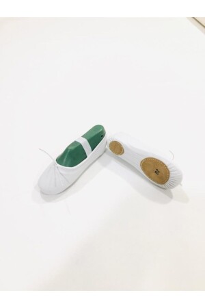 Beyaz Kanvas Çift Taban Bale Patiği - Yıldız Bale Kostüm Ve Spor Ürünleri