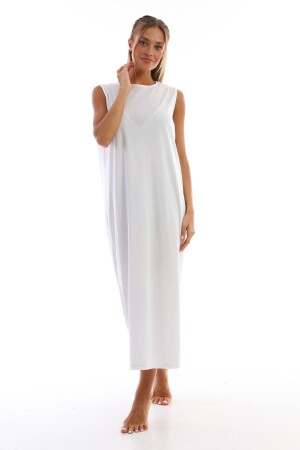 Beyaz Kolsuz Elbise Astarı Içlik Jüpon 9998 - 1