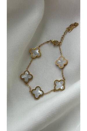 Beyaz Sedefli Çelik Van Cleef Bileklik - Vi Store