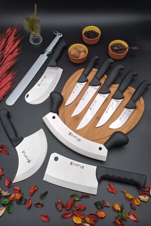 Bıçak Seti Mutfak Et Ekmek Sebze Bıçağı Satır Masat Pizza Soğan Börek Bıçağı 10'lu Çeyiz Seti 14AS45KL1AA1145 - 3