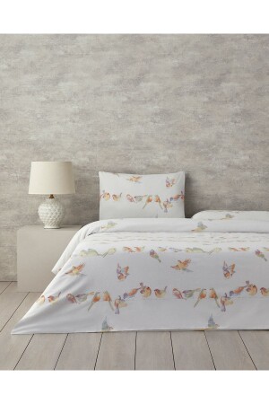 Bird Talk Doppel-Bettbezug-Set, Grün - English Home