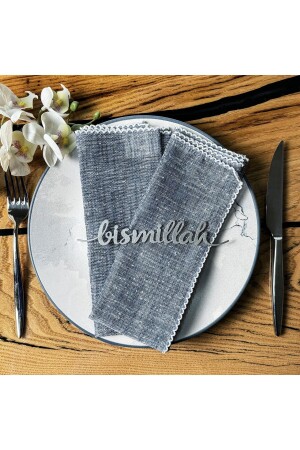 Bismillah Yazılı Metal Peçete Süsü - Ramazan Konsepti - Iwa Concept