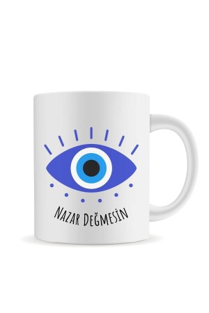 Blue Eye „Do Not Touch the Evil Eye“ bedruckte Porzellan-Tee- und Kaffeetasse FEBK0068 - Florence Event