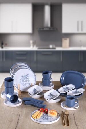 Blue Magic 28-teiliges Frühstücksset für 6 Personen BUKETİN-EVİ-280 - Keramika