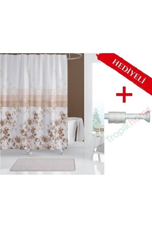 Blumen-Badevorhang mit Aufhänger, Geschenk, 180 x 200 cm, einflügeliger Duschvorhang – farbenfroher Badezimmer-Duschvorhang - Tropikhome