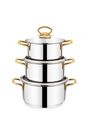 Boğaziçi Güveç Seti Gold Çelik Tencere Seti 6 Parça Boğaziçi 692 - SILA