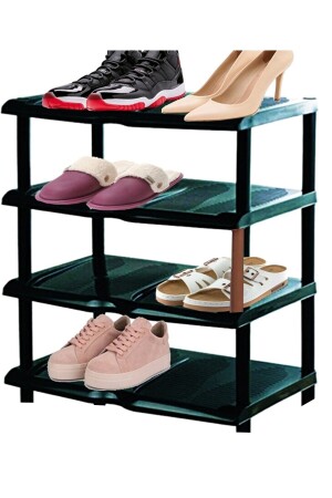 Bölmeli Eko Ayakkabılık - Portatif Siyah Düzenleyici Raf Ayakkabı Organizer - Tugomer