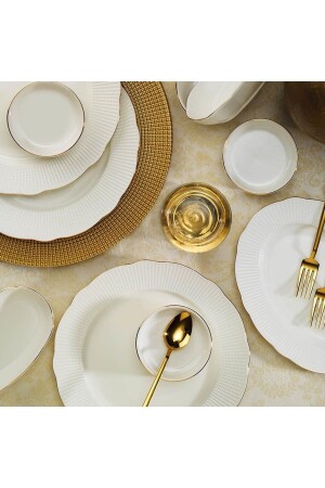Bone Ilay 16-teiliges Frühstücksset Gold Mesh INBNILY16KH20 - Kütahya Porselen