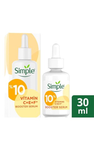 Booster-Serum 10 % Vitamin C+F+E für jung aussehende und strahlende Haut 30 ml 8720181157110 - Simple