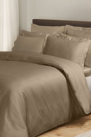 Boras Baumwoll-Jacquard-Bettbezug-Set, Mink Bataillon - Halsa