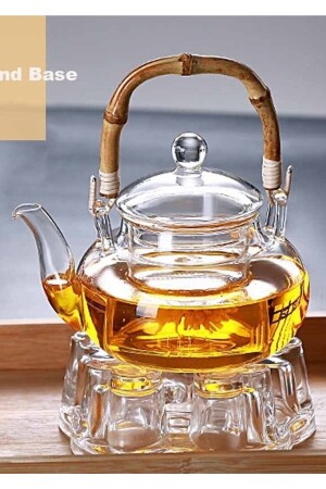 Borosilikatglas-Teekanne und Glaswärmer-Set Sakura 800 ml kbr-bb62 - 1