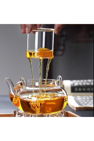 Borosilikatglas-Teekanne und Glaswärmer-Set Sakura 800 ml kbr-bb62 - 2