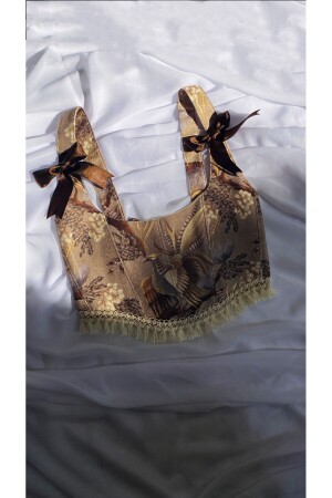 Braunes Vogel-Bügel-Korsett-Bustier - Ksdesign