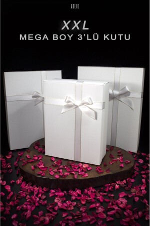 Braut-Bohça-Mitgift-Box, 3er-Set – mit goldglitzerndem Satinband - Adenz