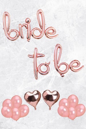 Bride To Be Folyo Balon Seti - Bekarlığa Veda Bride Partisi Balon Süsleme Rose Gold peksusbset001 - 1