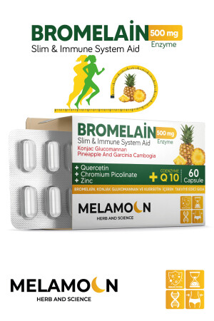 Bromelain 500 Mg Ve Konjak Glukomannan250mg-coenzim(KOENZİM) Q10-krom Pikolinat 60 Kapsül - Melamoon