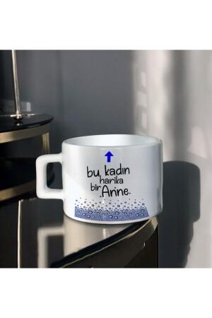 Bu Kadın Harika Bir Anne Çok Nazar Boncukları Baskılı Çay-kahve Fincanı he-ç-450 - Hediyexpres