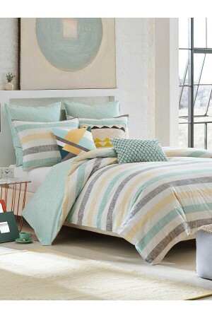 Bügelleichtes Bettbezug-Set für Einzelbett (120 x 200 Spannbettlaken + Bettbezug + Y. Gehäuse) Grün - Ely Parker