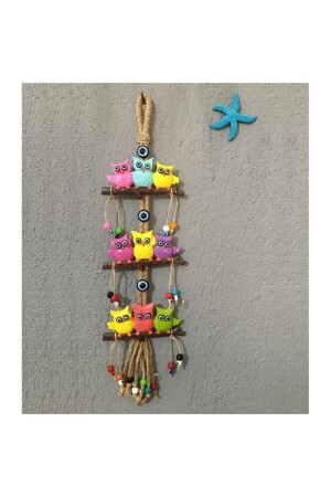 Bunte Eulen-Wanddekoration – dekorative Garten-/Balkondekoration - Bimbambom