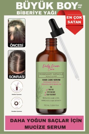 Büyük Boy 100 Ml Biberiye Kompleks Saç Serumu - Saç Uzatma ve Yeni Saç Oluşumunu Destekleyen Formül - Daily Dream Care