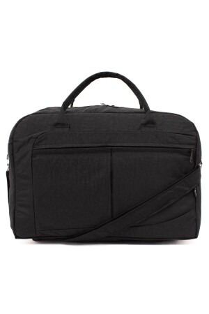 Büyük Boy Siyah Unisex Önü Cepli Ayarlanabilir Omuz Askılı Spor Fitness El Ve Seyahat Çantası -00815 - Kaff